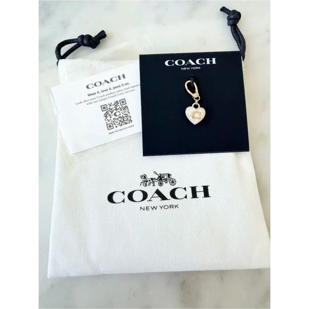 Coach Collectible Signature C Heart Jewelry Charm with Dust Bag